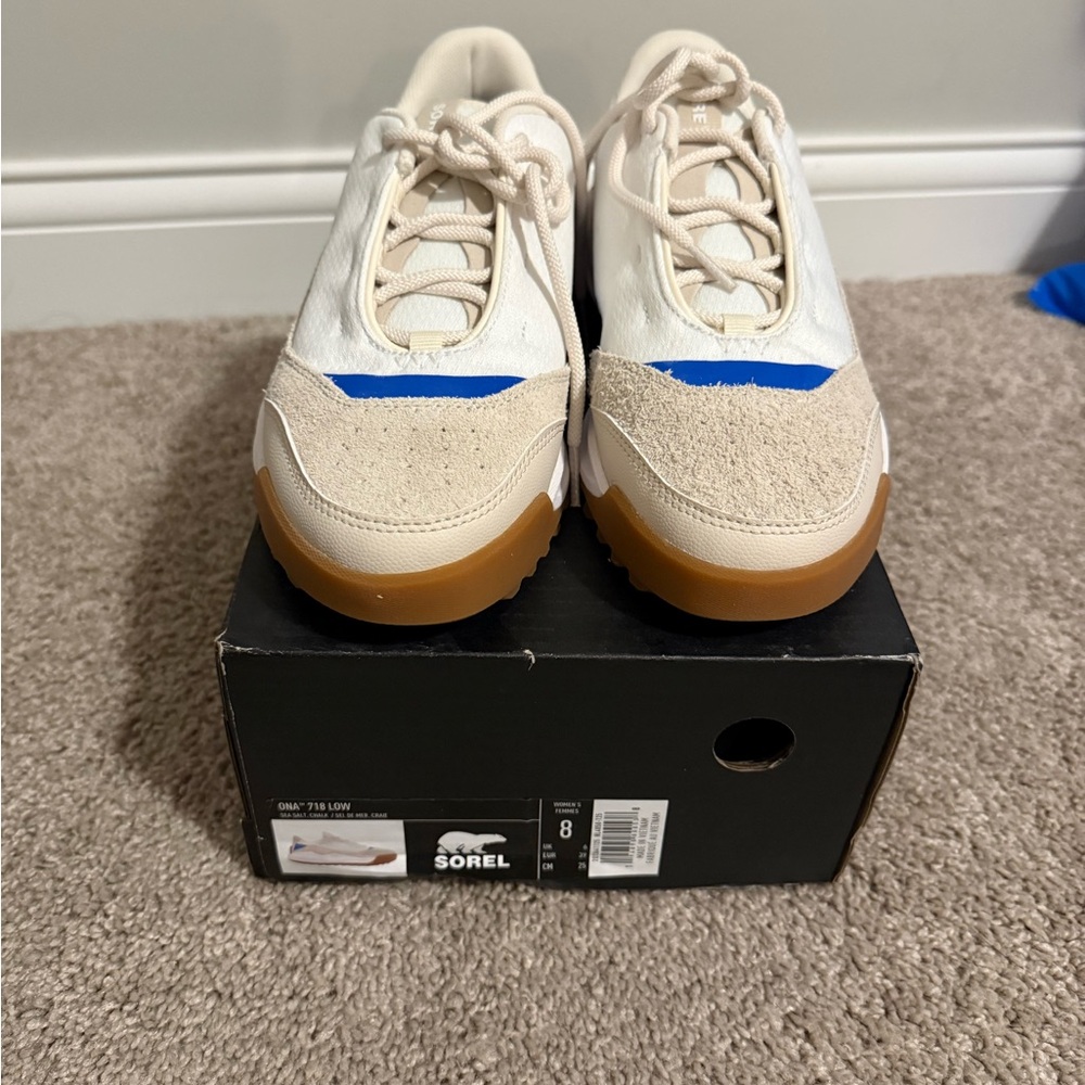 Sorel Womens Sneakers in Cream and Blue
